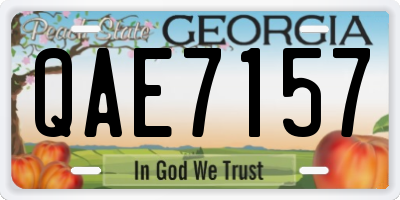 GA license plate QAE7157