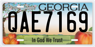 GA license plate QAE7169