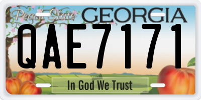 GA license plate QAE7171