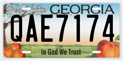 GA license plate QAE7174