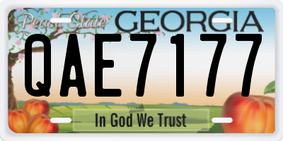 GA license plate QAE7177