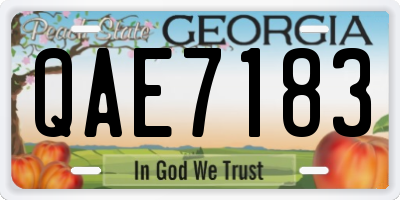 GA license plate QAE7183