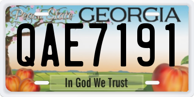GA license plate QAE7191