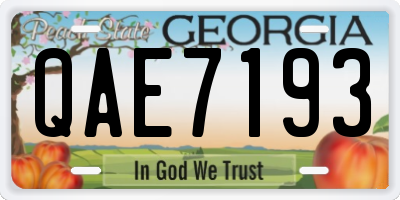GA license plate QAE7193