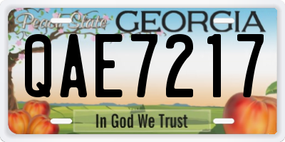 GA license plate QAE7217