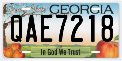 GA license plate QAE7218