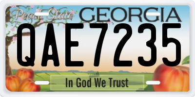 GA license plate QAE7235