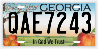 GA license plate QAE7243