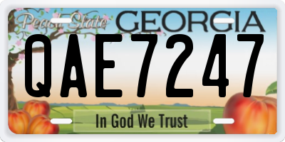 GA license plate QAE7247