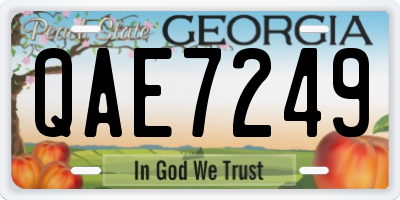 GA license plate QAE7249