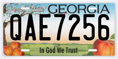 GA license plate QAE7256