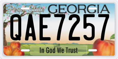 GA license plate QAE7257