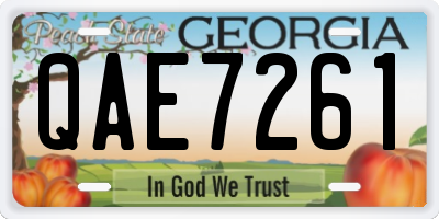GA license plate QAE7261
