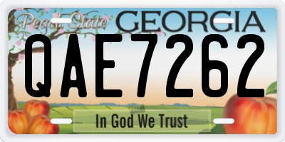 GA license plate QAE7262