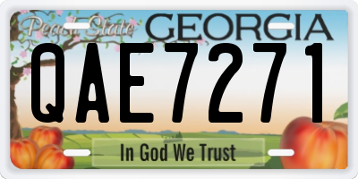 GA license plate QAE7271