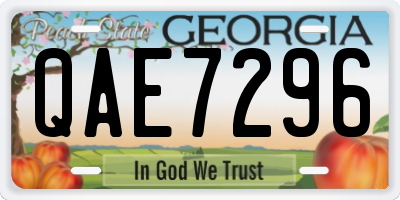 GA license plate QAE7296