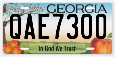 GA license plate QAE7300