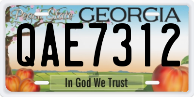 GA license plate QAE7312