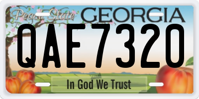 GA license plate QAE7320