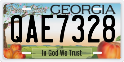 GA license plate QAE7328
