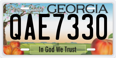 GA license plate QAE7330