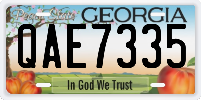 GA license plate QAE7335