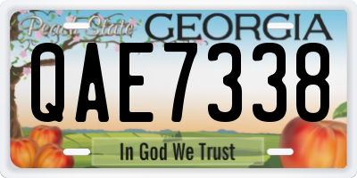 GA license plate QAE7338