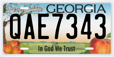 GA license plate QAE7343