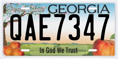 GA license plate QAE7347