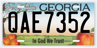 GA license plate QAE7352