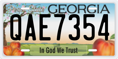 GA license plate QAE7354