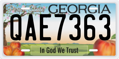 GA license plate QAE7363