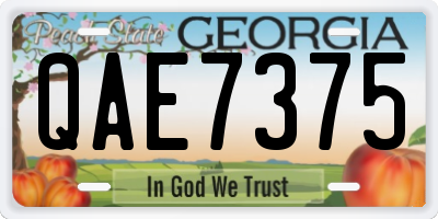 GA license plate QAE7375