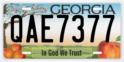 GA license plate QAE7377