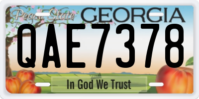GA license plate QAE7378