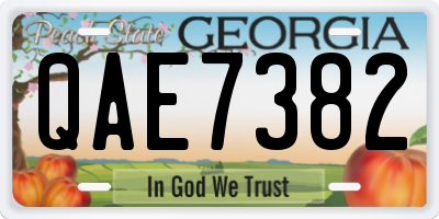 GA license plate QAE7382