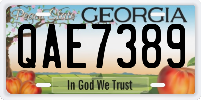 GA license plate QAE7389