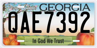 GA license plate QAE7392