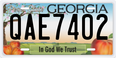 GA license plate QAE7402