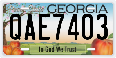 GA license plate QAE7403