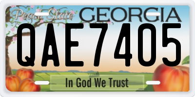 GA license plate QAE7405