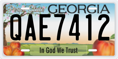 GA license plate QAE7412