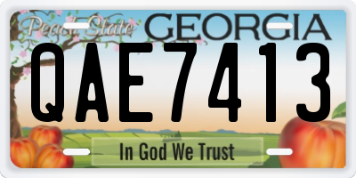 GA license plate QAE7413