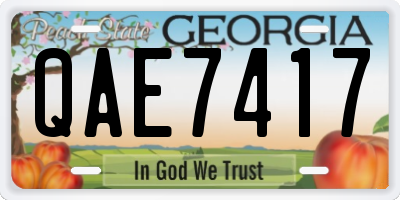 GA license plate QAE7417