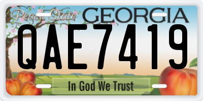 GA license plate QAE7419