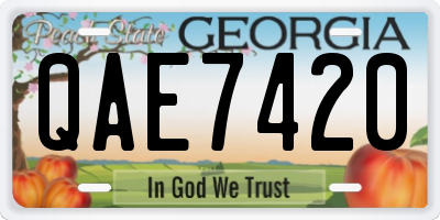 GA license plate QAE7420
