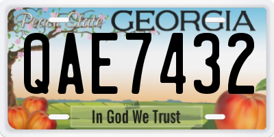 GA license plate QAE7432
