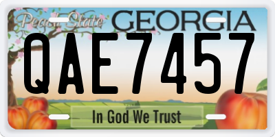 GA license plate QAE7457