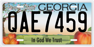 GA license plate QAE7459