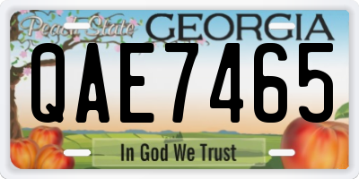 GA license plate QAE7465